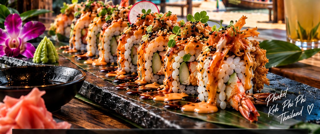 Signature sushi rolls at JAP'SUSHI PHUKET, Patong